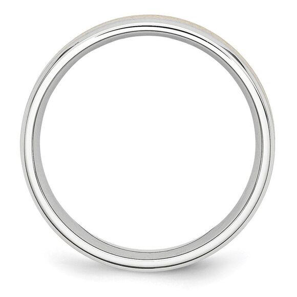 Chisel Cobalt 14k Gold Inlay Satin & Polished 6mm Band